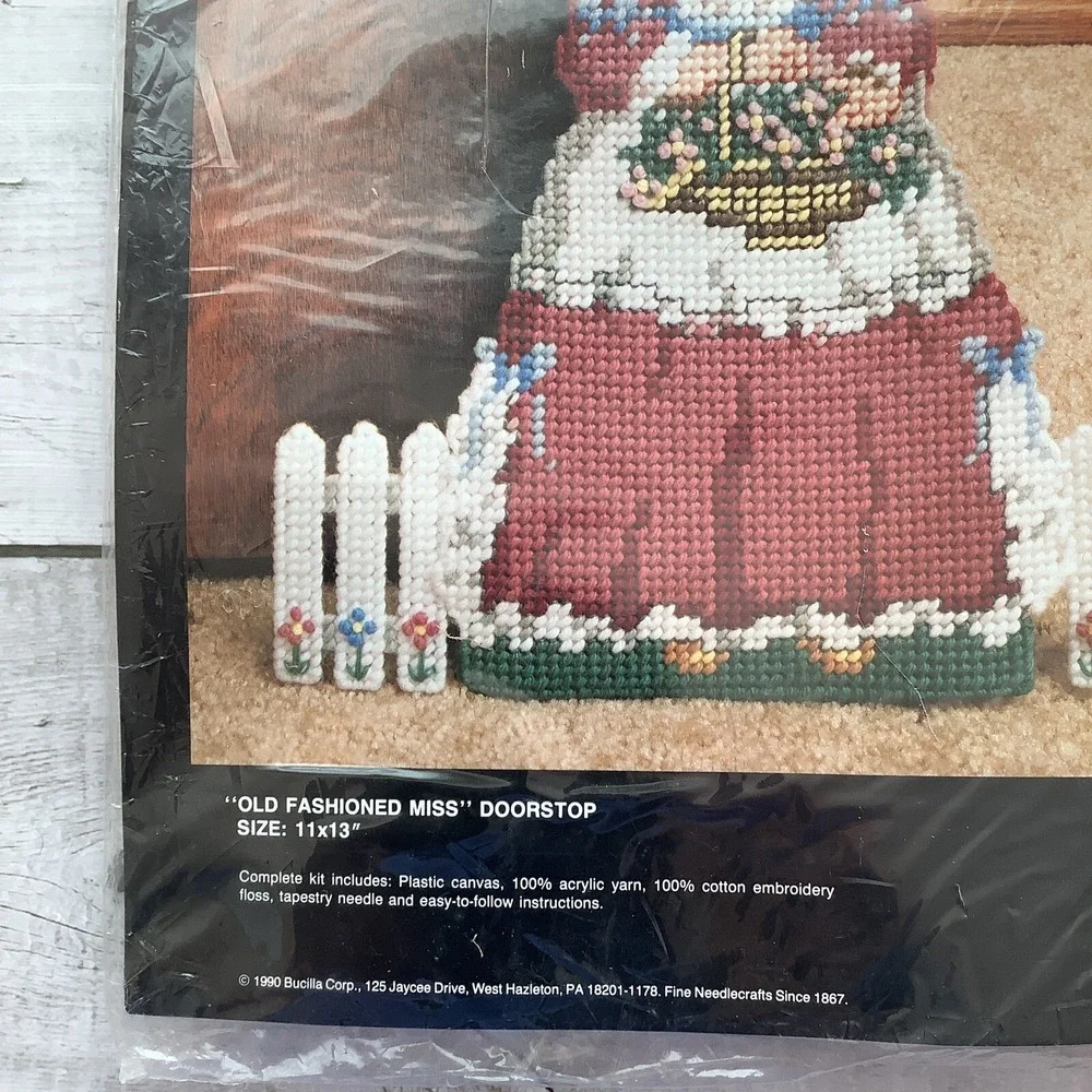 Bucilla Plastic Canvas Kit - Old Fashioned Miss Doorstop‎ 11x13
